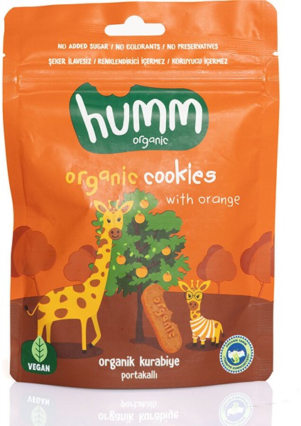 Organik Vegan Portakal Kurabiye 55 gr (4 Adet)