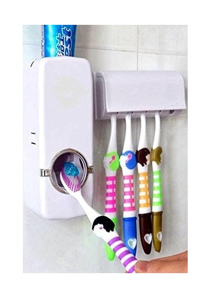 Diş Macunu Sıkacağı ve 5li Fırça Tutucu