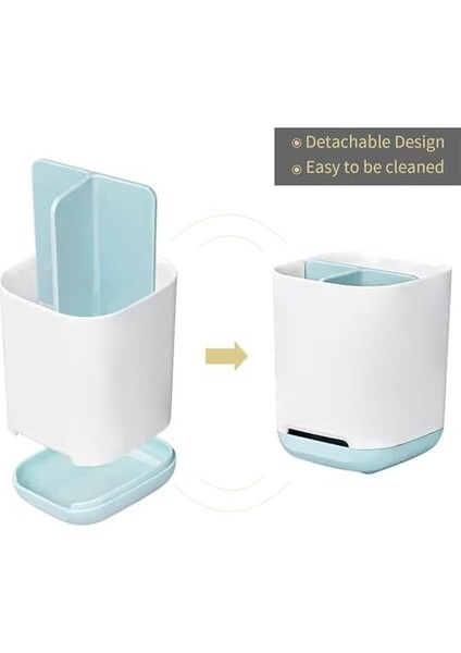 Diş Fırçası Tutucu, Ayrılabilir Diş Fırçası Organizatörü, Ayarlanabilir Bölmeli, Kaymaz Elektrikli Diş Fırçası Tutucu, Çoklu Yuvalı Diş Macunu Tutucu, Banyo Için (Küçük Boy) modelleri