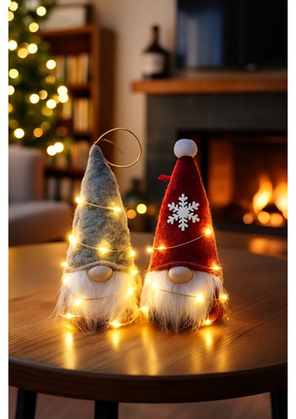 Iki Adet Renkli Gnome Yılbaşı Ağacı Süsü, 17CM, Noel Dekorasyonu fiyatları