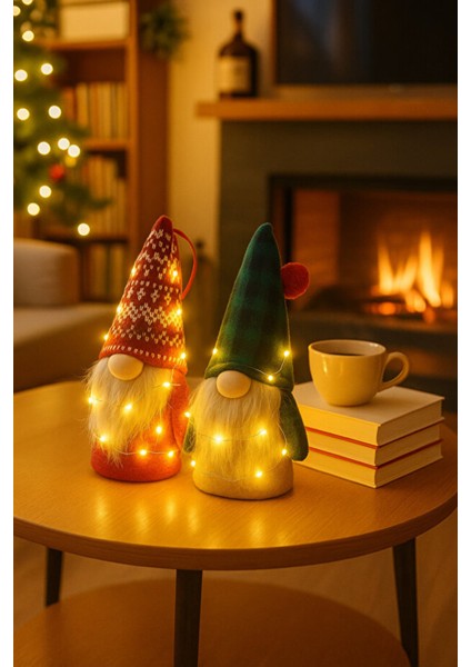 Iki Adet Renkli Gnome Yılbaşı Ağacı Süsü, 17CM, Noel Dekorasyonu modelleri