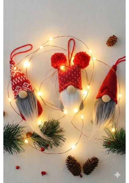 Iki Adet Renkli Gnome Yılbaşı Ağacı Süsü, 17CM, Noel Dekorasyonu fırsatları