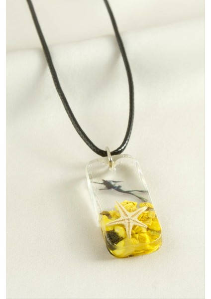 Ieg Deniz Yıldızı Dikdörtgen Epoksi Kolye