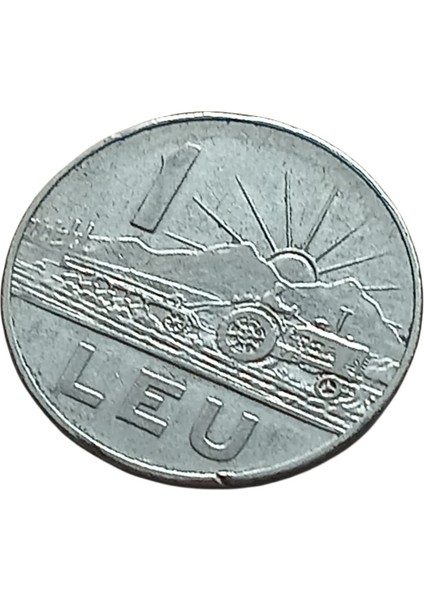 1966 Romanya 1 Leu Yabancı Koleksiyon Madeni Para.