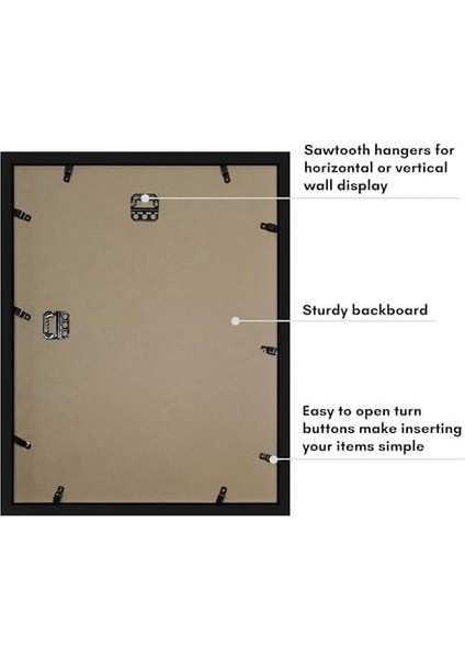 Americanflat 11X14 Gölge Kutusu Çerçeve Siyah 9X12 Mat ve Yumuşak Arka - Duvar Veya Masa Üstü Ekran Için Tasarlanmış Ahşap ve Kırılmaya Dayanıklı Camlı Büyük Gölge Kutusu Çerçevesi