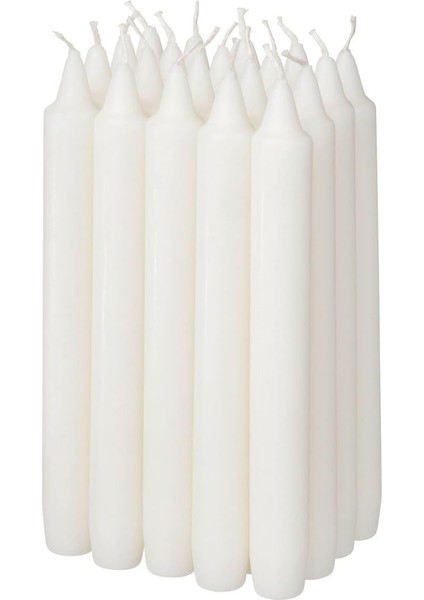 Şamdan Mumu, Beyaz, 19 Cm, Kokusuz