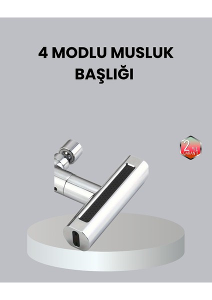 Abs Pirinç Alaşımlı Musluk Başlığı 4 Modlu 360° Dönebilen ve Ekonomik