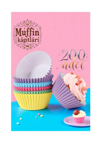 Hsnet Muffin Kalıbı - Muffin Kağıdı - Muffin Kek Kalıbı 200 Adet
