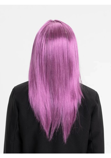 Rose Pembe Renk Düz Kesim Uzun Parti Peruğu Takma Saç fiyatları