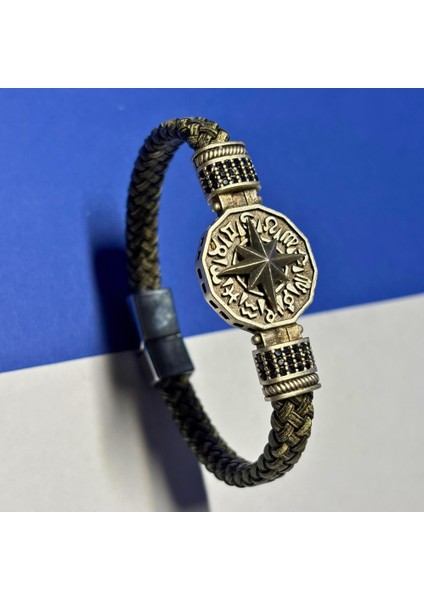 El Işçiliği ile Üretilmiş Hakiki Deri Erkek Bileklik