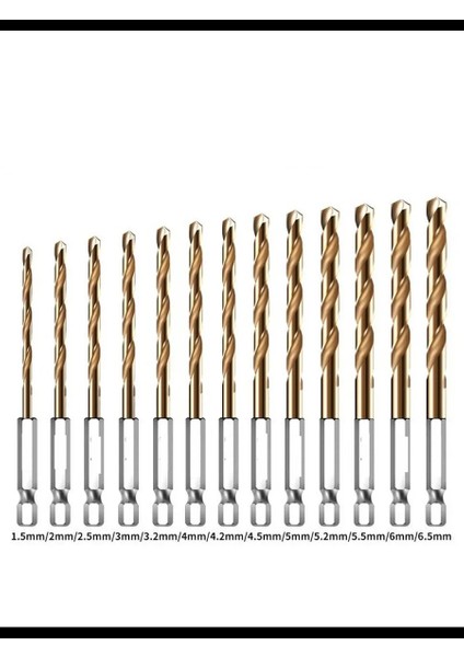 Hss Matkap Ucu 1/4 Hex 13 Parça Hss Tungsten Karbür Matkap Uç 1.5-6.5mm Titanyum 722460