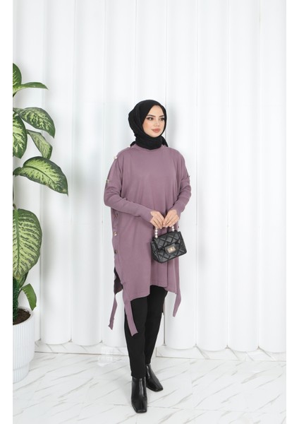 Düğme Detaylı Merserize Tunik fiyatları