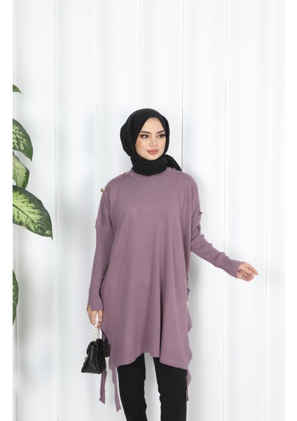 Düğme Detaylı Merserize Tunik fırsatları