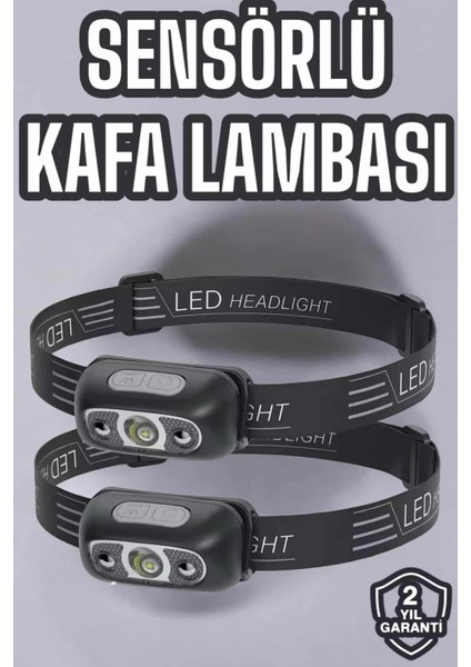 Bfs Kafa Lambası Kamp Lambası LED Işık Şarjlı Ayarlanabilir