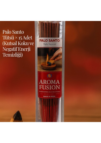 Aroma Fusion Palo Santo Tütsü - Premium Tütsü × 15 Adet (Kutsal Koku ve Negatif Enerji Temizliği)