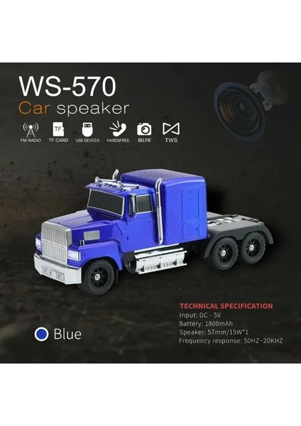 WS-570 Araba Şekli Bluetooth Hoparlör Retro Hıfı Stereo Soundbox Masaüstü Bilgisayar Müzik Çalar fırsatları