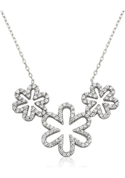 925 Ayar Gümüş Üçlü Kadın Gümüş Kolye PT2610699 (972972)