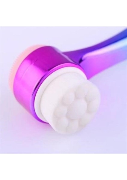 Çift Işlevli Renkli Cilt Yüz Temizleme Fırçası Peeling Masaj Etkili Gözenek Temizleyici Alet