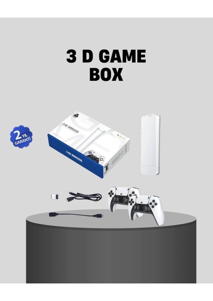 Bfs 20.000 Yüklü Oyunlu Kablosuz Retro Oyun Konsolu 4K Destekli