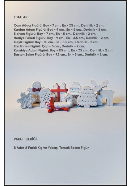 Dekoratif Beton Yılbaşı Setleri, Yeni Yıl Dekoru, Figür, Biblo, Obje, Yılbaşı Ağacı Süsü indirimleri