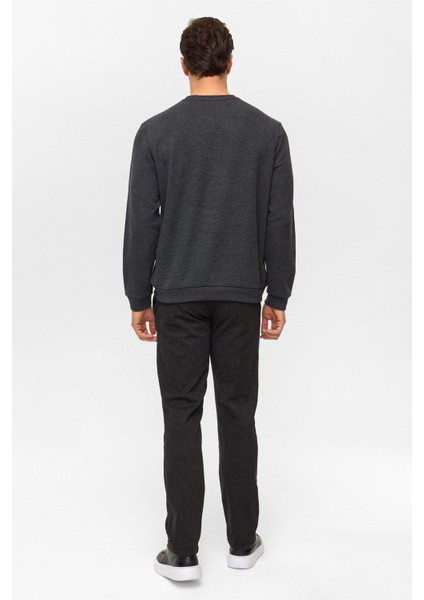 O Yaka Selanik Erkek Sweat SW2013700010 Antrasit fırsatları