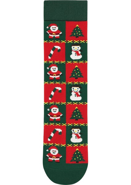 Renkli 4’lü Çorap Seti Yılbaşı Geyiği ve Noel Desenli modelleri