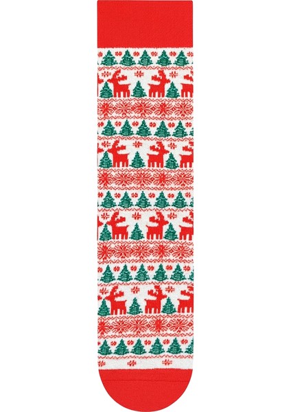 Renkli 4’lü Çorap Seti Yılbaşı Geyiği ve Noel Desenli fırsatları