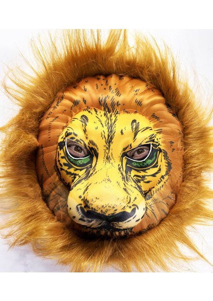 Peluş Aslan Maskesi Kahverengi Yeleli Mega Peluş 33 No (5224)