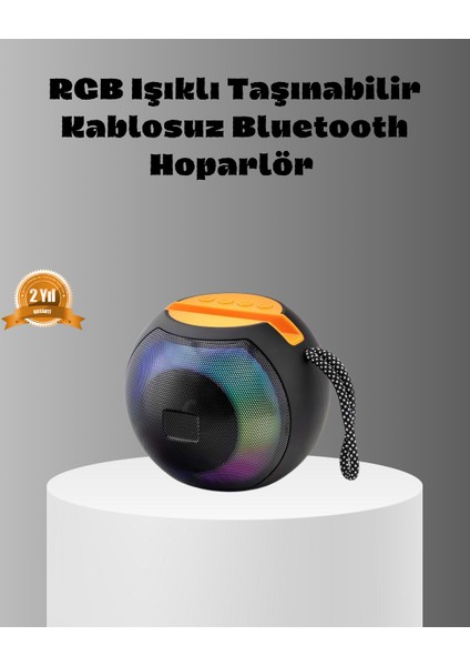 Taşınabilir Bluetooth Hoparlör – Rgb Işıklı Güçlü Bas ve 8 Saat Pil Ömrü