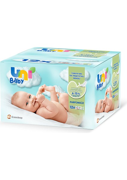 Hassas Dokunuş Bebek Islak Mendil 6-12 Ay 12X52 Adet (5 Adet)
