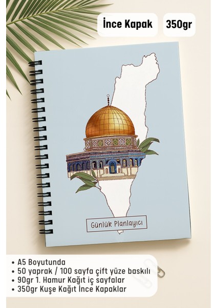 Günlük Planlayıcı A5 Defter, Notlar, Yapılacaklar, Esnek Karton Kapaklı, 100 Günlük, Kudüs'lü fiyatları