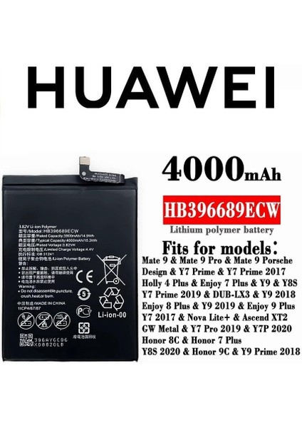 Huawei HB396689ECW Mate 9 Pro Uyumlu Batarya Pil