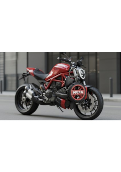 Ducati Logolu Lastik Jant Detaylı Motosiklet Anahtarlığı fiyatları