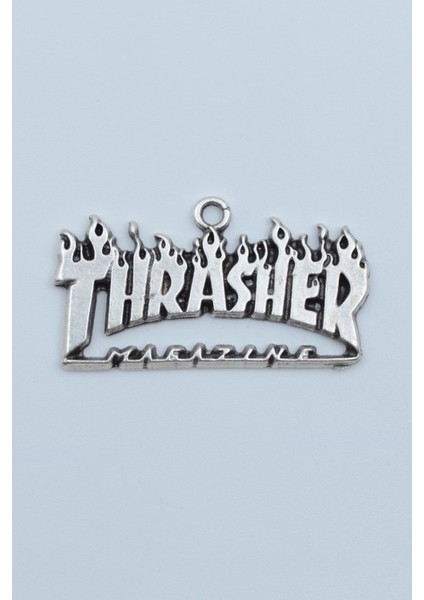 Thrasher Magazine Gümüş Kaplama Kolye Ucu