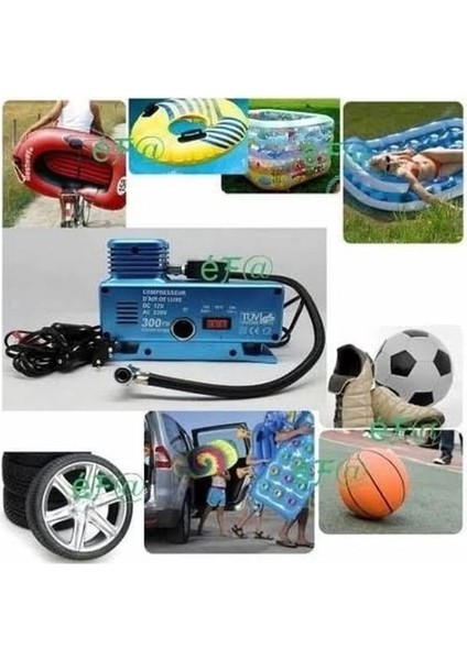 220 Volt-12 Volt 250 Psi Geniş Uygulama Yelpazesi Kompresör Lastik Hava Şişirme Oto Pompası fırsatları