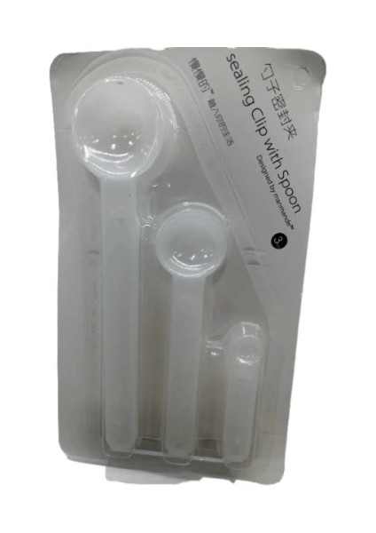 Ölçme Kaşıklı Poşet Klipsi 3'lü Paket fırsatları