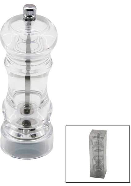 Büyük Şeffaf Mika Kristal Plastik Baharat Öğütücü (5224)