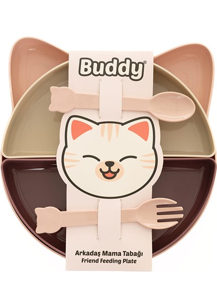 Buddy Mama Tabağı - 7 Parça Pembe-Mor-Beyaz (4 Adet)