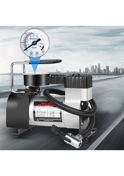 Profesyonel Metal Oto Araç Hava Kompresörü 12V