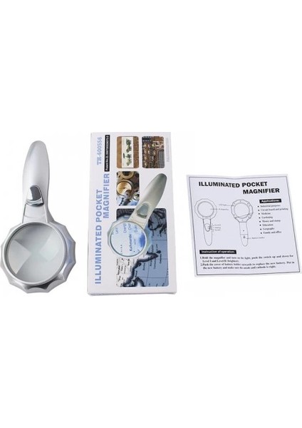 4x 6 LED Işık Aydınlatma 75MM Optik Lens El Büyüteç fırsatları