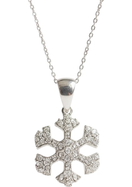 925 Ayar Gümüş Kar Tanesi Kolye Kadın modelleri