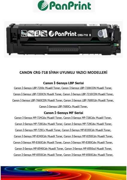 Canon I-Sensys LBP-7680CDN Siyah Muadil Toner fiyatları