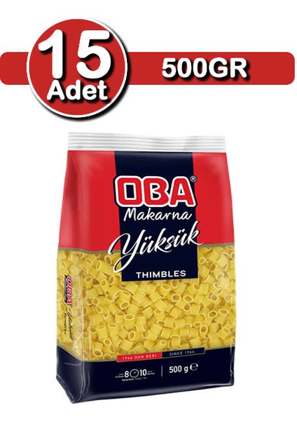 Yüksük Makarna 500 G x 15 Adet | Çoklu Stok Paketi