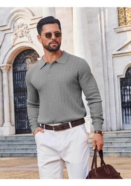 Metropol %100 Pamuk Polo Yaka Erkek Triko Kazak