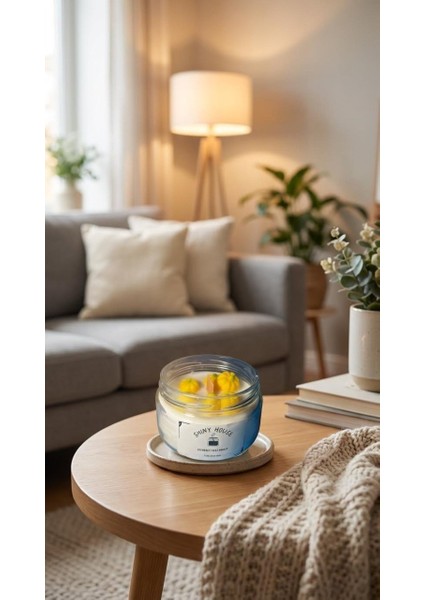 Papaya Kokulu Aromaterapi Mum %100 Doğal Soya Wax, Ahşap Fitilli, El Yapımı Dekoratif Mum modelleri