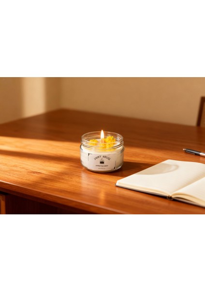 Papaya Kokulu Aromaterapi Mum %100 Doğal Soya Wax, Ahşap Fitilli, El Yapımı Dekoratif Mum fırsatları