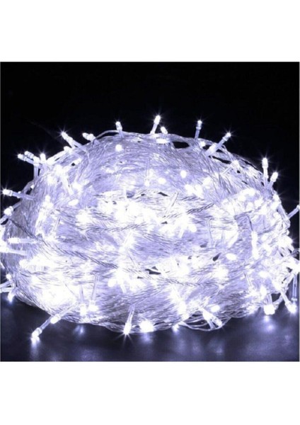 Beyaz LED Işık 10M 100 Ampüllü Yılbaşı Ağacı Süsleme Dekorasyonu