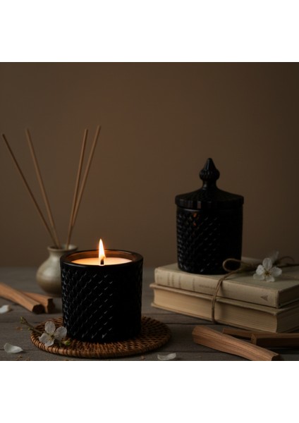 Yoğun Sandal Ağacı Kokulu, Hediyelik Bohem Dekoratif Beton El Yapımı Vegan Soya Wax Mum (250 Gr) modelleri