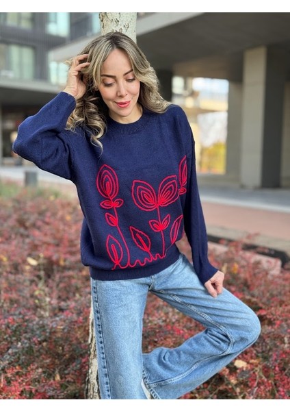 Süzene Lale Nakışlı Kazak indirimleri