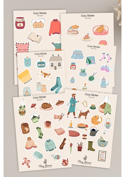 Cozy Temalı Sticker Seti - 6 Adet / Ajanda, Defter,bullet Journal,scrapbook